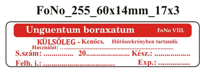 FoNo 255 Unguentum boraxatum 60x14mm (51db/ ív)