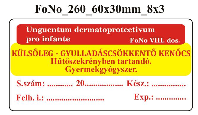 FoNo 260 Unguentum dermatoprotectivum pro infante 60x30mm (24db/ ív)