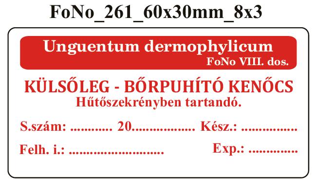 FoNo 261 Unguentum dermophylicum 60x30mm (24db/ ív)