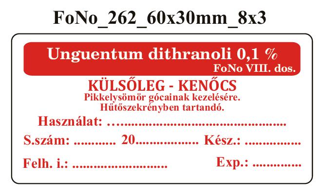 FoNo 262 Unguentum dthranoli 0,1% 60x30mm (24db/ ív)
