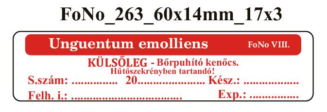 FoNo 263 Unguentum emolliens 60x14mm (51db/ ív)