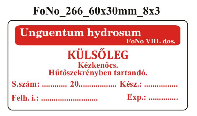 FoNo 266 Unguentum hydrosum 60x30mm (24db/ ív)