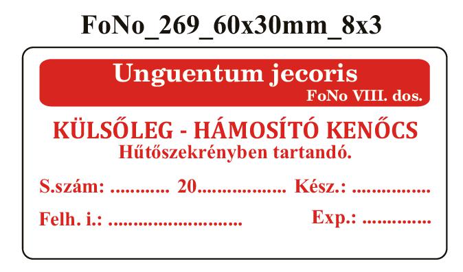 FoNo 269 Unguentum jecoris 60x30mm (24db/ ív)
