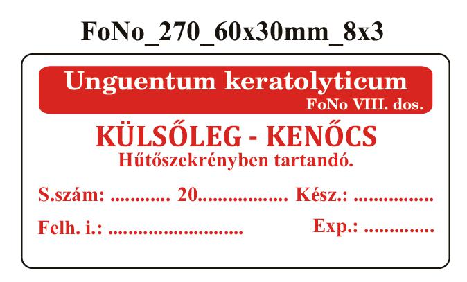 FoNo 270 Unguentum keratolyticum 60x30mm (24db/ ív)