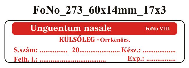 FoNo 273 Unguentum nasale 60x14mm (51db/ ív)