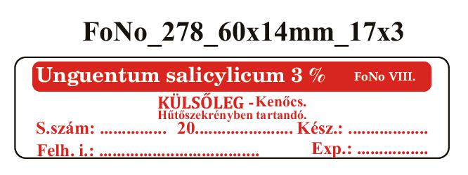 FoNo 278 Unguentum salicylicum 3% 60x14mm (51db/ ív)