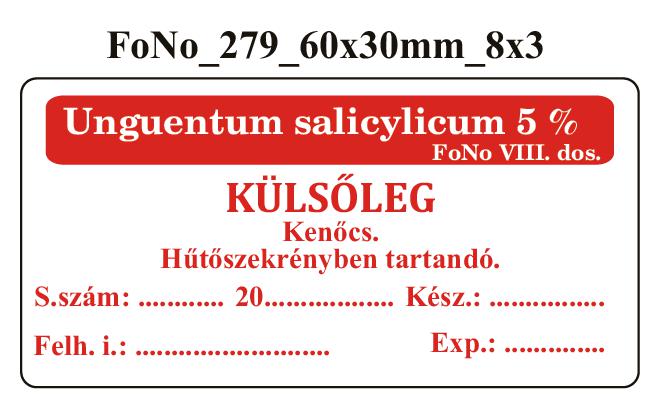 FoNo 279 Unguentum salicylicum 5% 60x30mm (24db/ ív)