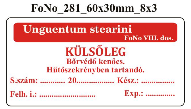 FoNo 281 Unguentum stearini 60x30mm (24db/ ív)