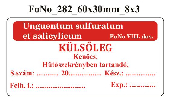 FoNo 282 Unguentum sulfuratum et salicylicum 60x30mm (24db/ ív)