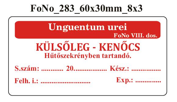 FoNo 283 Unguentum urei 60x30mm (24db/ ív)