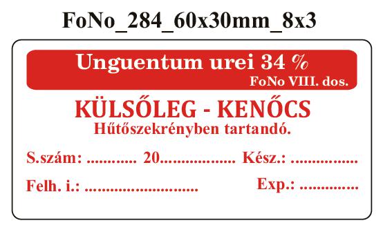 FoNo 284 Unguentum urei 34% 60x30mm (24db/ ív)