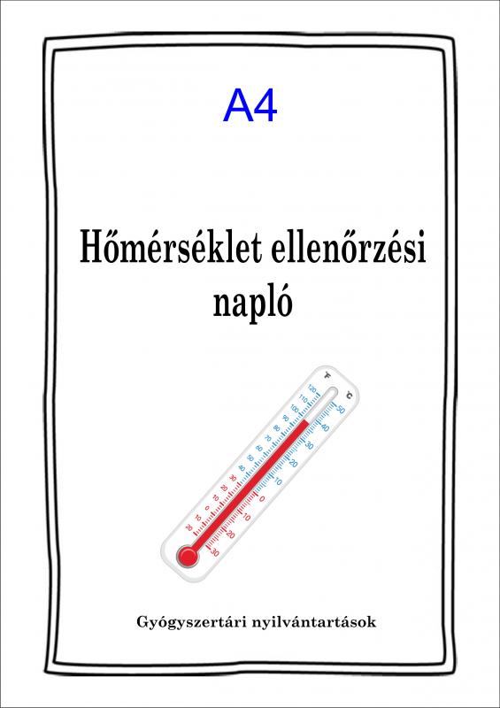 Hőmérséklet ellenőrzési napló A4 (választható oldalszám)
