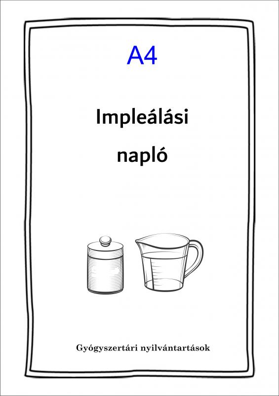 Impleálási napló A4 (választható oldalszám)