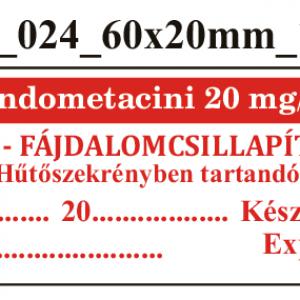 FoNo 024 Cremor indometacini 20mg/g 60x20mm (36db/ ív)
