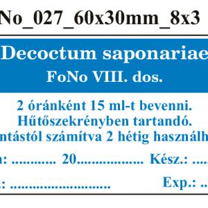 FoNo 027 Decoctum saponariae 60x30mm (24db/ ív)