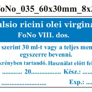 FoNo 035 Emulsio ricini olei virginalis 60x30mm (24db/ ív)
