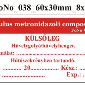 FoNo 038 Globulus metronidazoli compositus 60x30mm (24db/ ív)