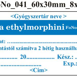 FoNo 041 Gutta ethylmorphini 60x30mm (24db/ ív) AZONOSÍTÓVAL!