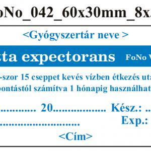 FoNo 042 Gutta expectorans 60x30mm (24db/ ív) AZONOSÍTÓVAL!
