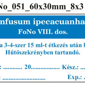FoNo 051 Infusum ipecacuanhae 60x30mm (24db/ ív)