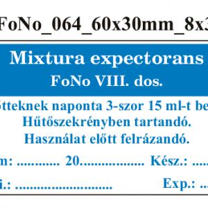 FoNo 064 Mixtura expectorans 60x30mm (24db/ ív)