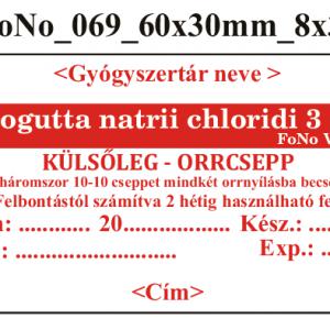 FoNo 069 Nasogutta natrii chloridi 3% 60x30mm (24db/ ív) AZONOSÍTÓVAL!