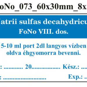 FoNo 073 Natrii sulfas decahydricus 60x30mm (24db/ ív)