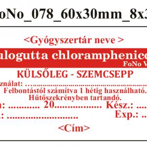 FoNo 078 Oculogutta chloramphenicoli 60x30mm (24db/ ív) AZONOSÍTÓVAL!