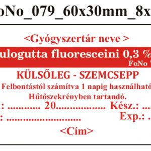 FoNo 079 Oculogutta fluoresceini 0,3% 60x30mm (24db/ ív) AZONOSÍTÓVAL!