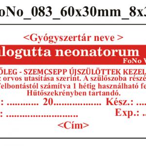 FoNo 083 Oculogutta neonatorum 60x30mm (24db/ ív) AZONOSÍTÓVAL!