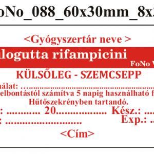 FoNo 088 Oculogutta rifampicini 60x30mm (24db/ ív) AZONOSÍTÓVAL!