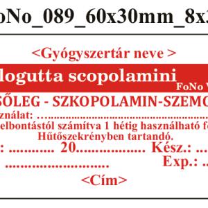 FoNo 089 Oculogutta scopolamini 60x30mm (24db/ ív) AZONOSÍTÓVAL!