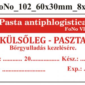 FoNo 102 Pasta antiphlogistica 60x30mm (24db/ ív)