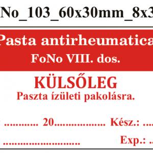 FoNo 103 Pasta antirheumatica 60x30mm (24db/ ív)