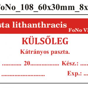 FoNo 108 Pasta lithanthracis 60x30mm (24db/ ív)