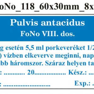 FoNo 118 Pulvis antacidus 60x30mm (24db/ ív)