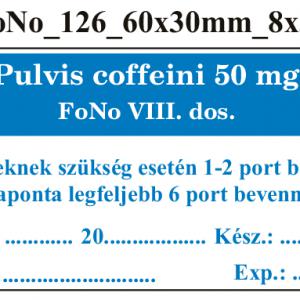 FoNo 126 Pulvis coffeini 50mg 60x30mm (24db/ ív)