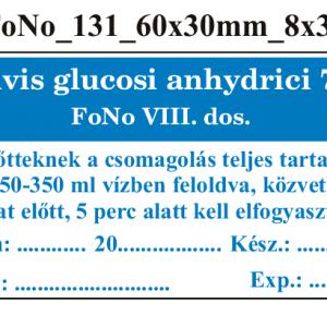 FoNo 131 Pulvis glucosi ahydrici 75g 60x30mm (24db/ ív)