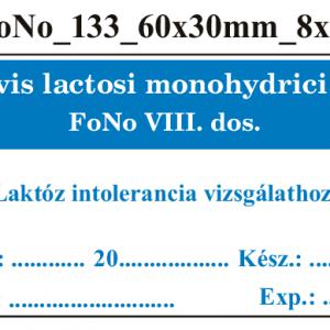 FoNo 133 Pulvis lactosi monohydrici 75g 60x30mm (24db/ ív)