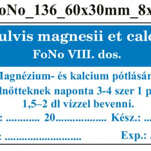 FoNo 136 Pulvis magnesii et calcii 60x30mm (24db/ ív)