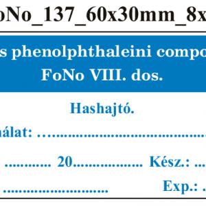FoNo 137 Pulvis phenolphtaleini compositus 60x30mm (24db/ ív)