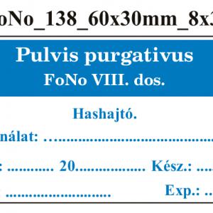 FoNo 138 Pulvis purgativus 60x30mm (24db/ ív)