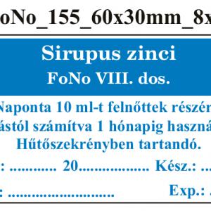 FoNo 155 Sirupus zinci 60x30mm (24db/ ív)