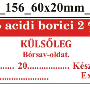 FoNo 156 Solutio acidi borici 2% 60x20mm (36db/ ív)
