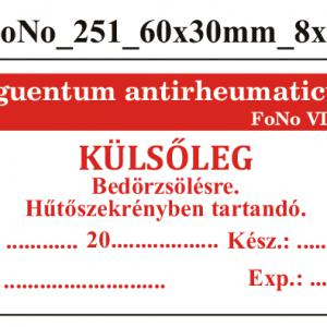 FoNo 251 Unguentum antirheumaticum 60x30mm (24db/ ív)
