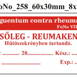 FoNo 258 Unguentum contra rheumam 60x30mm (24db/ ív)