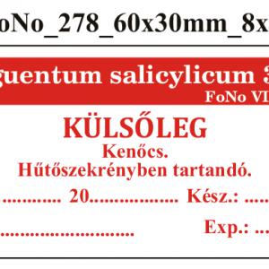 FoNo 278 Unguentum salicylicum 3% 60x30mm (24db/ ív)