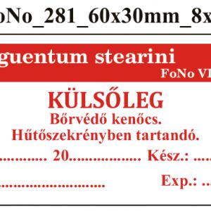 FoNo 281 Unguentum stearini 60x30mm (24db/ ív)