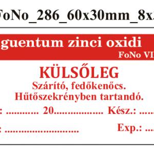 FoNo 286 Unguentum zinci oxidi 60x30mm (24db/ ív)