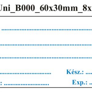 Uni B000 Sima (kék) 60x30mm (24db/ ív)